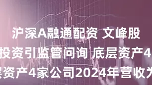 沪深A融通配资 文峰股份：信托投资引监管问询 底层资产4家公司2024年营收为0元